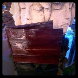 Men’s Merlot Eel Skin Wallet